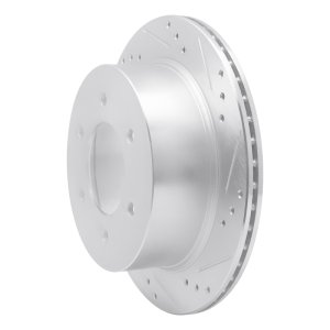 Mitsubishi Montero Brake Rotor (1) - Rear Right - R1 Concepts - Drilled & Slotted - Silver - `15-`17